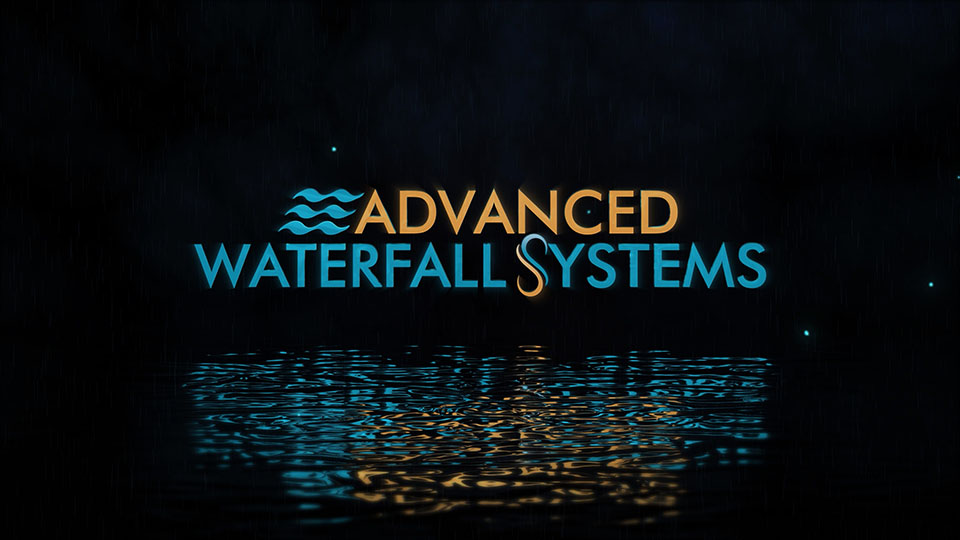 Natural stone waterfall system — play video