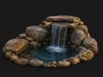 AWS natural stone one-tier waterfall illustration